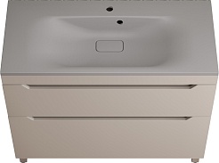 Style Line Тумба с кварцевой раковиной жасмин раковиной Остин 100 серый шелк – фотография-1